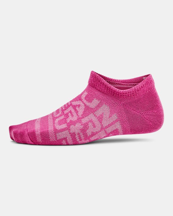 兒童UA Essential No Show Socks 6對裝 in Pink image number 3